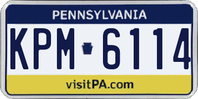 PA license plate KPM6114