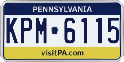 PA license plate KPM6115