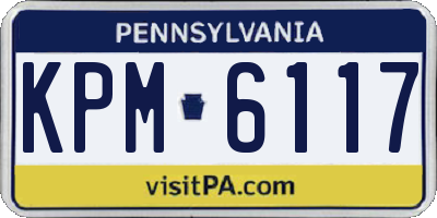 PA license plate KPM6117