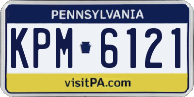 PA license plate KPM6121