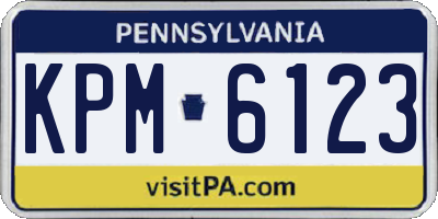 PA license plate KPM6123