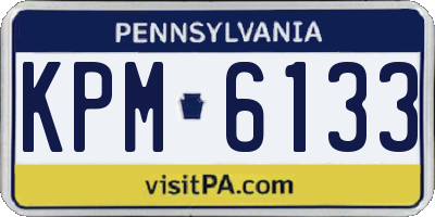 PA license plate KPM6133