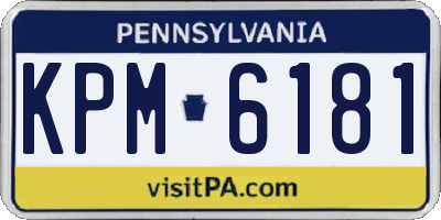 PA license plate KPM6181