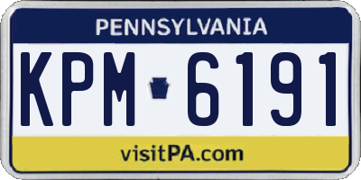 PA license plate KPM6191