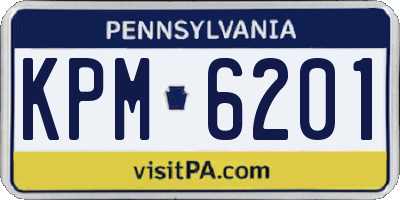 PA license plate KPM6201