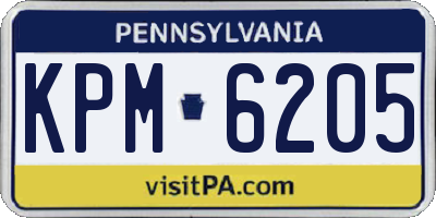 PA license plate KPM6205