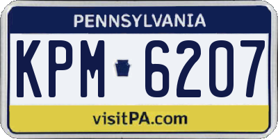 PA license plate KPM6207