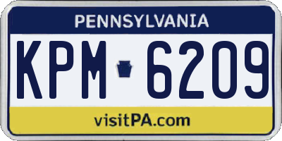 PA license plate KPM6209