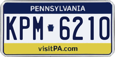PA license plate KPM6210