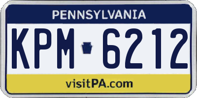 PA license plate KPM6212