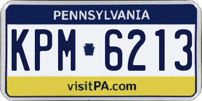 PA license plate KPM6213