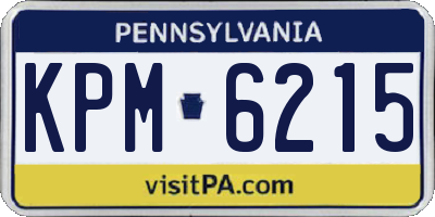 PA license plate KPM6215