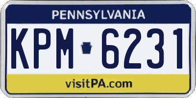 PA license plate KPM6231