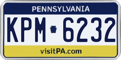 PA license plate KPM6232