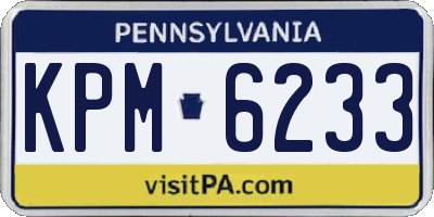 PA license plate KPM6233