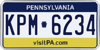 PA license plate KPM6234