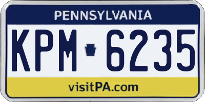 PA license plate KPM6235