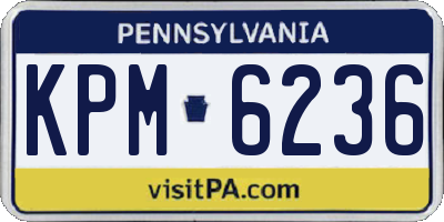 PA license plate KPM6236