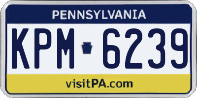PA license plate KPM6239