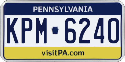 PA license plate KPM6240