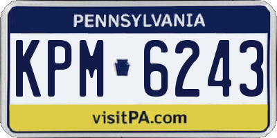 PA license plate KPM6243