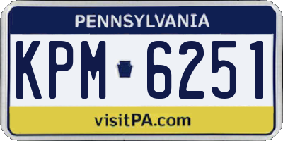 PA license plate KPM6251