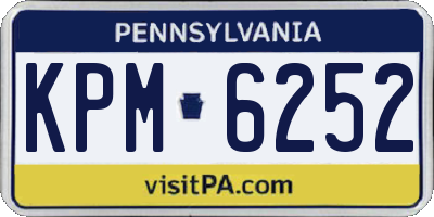 PA license plate KPM6252