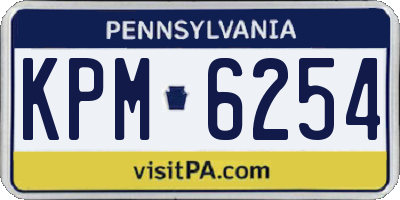 PA license plate KPM6254