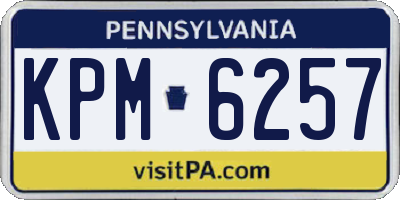 PA license plate KPM6257
