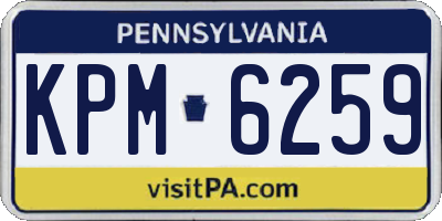 PA license plate KPM6259