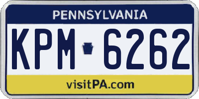 PA license plate KPM6262