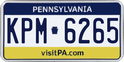 PA license plate KPM6265