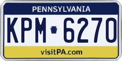 PA license plate KPM6270