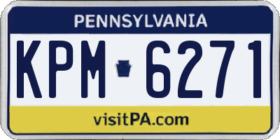 PA license plate KPM6271