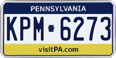 PA license plate KPM6273