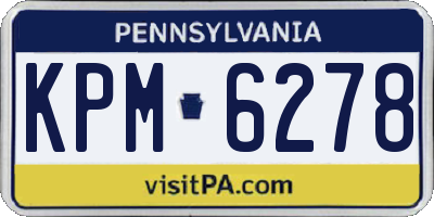 PA license plate KPM6278