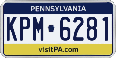 PA license plate KPM6281