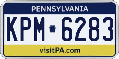 PA license plate KPM6283
