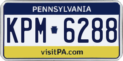 PA license plate KPM6288