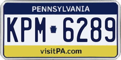 PA license plate KPM6289
