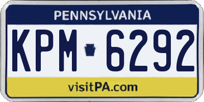 PA license plate KPM6292