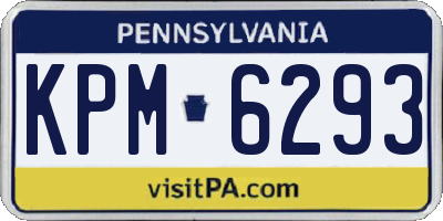 PA license plate KPM6293