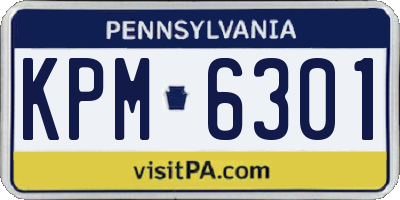 PA license plate KPM6301