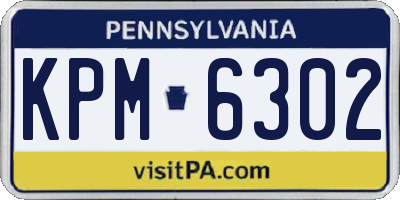 PA license plate KPM6302