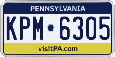 PA license plate KPM6305