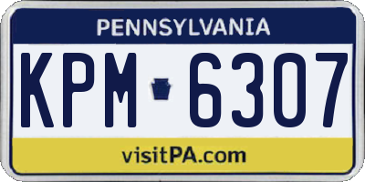 PA license plate KPM6307