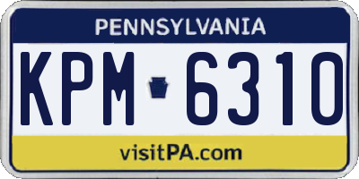 PA license plate KPM6310