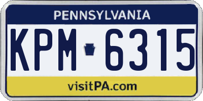 PA license plate KPM6315