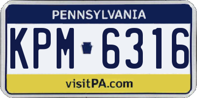 PA license plate KPM6316