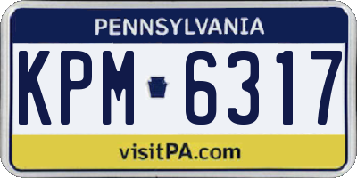 PA license plate KPM6317